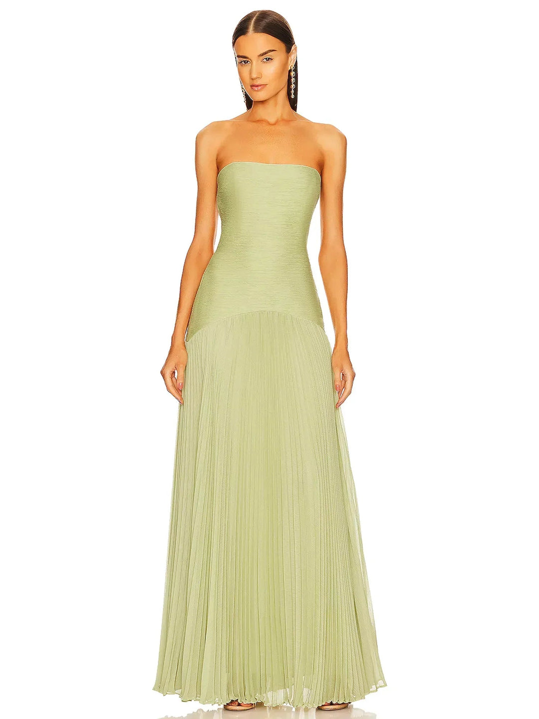 Mia | Women's Strapless Pleated Maxi Dress 0