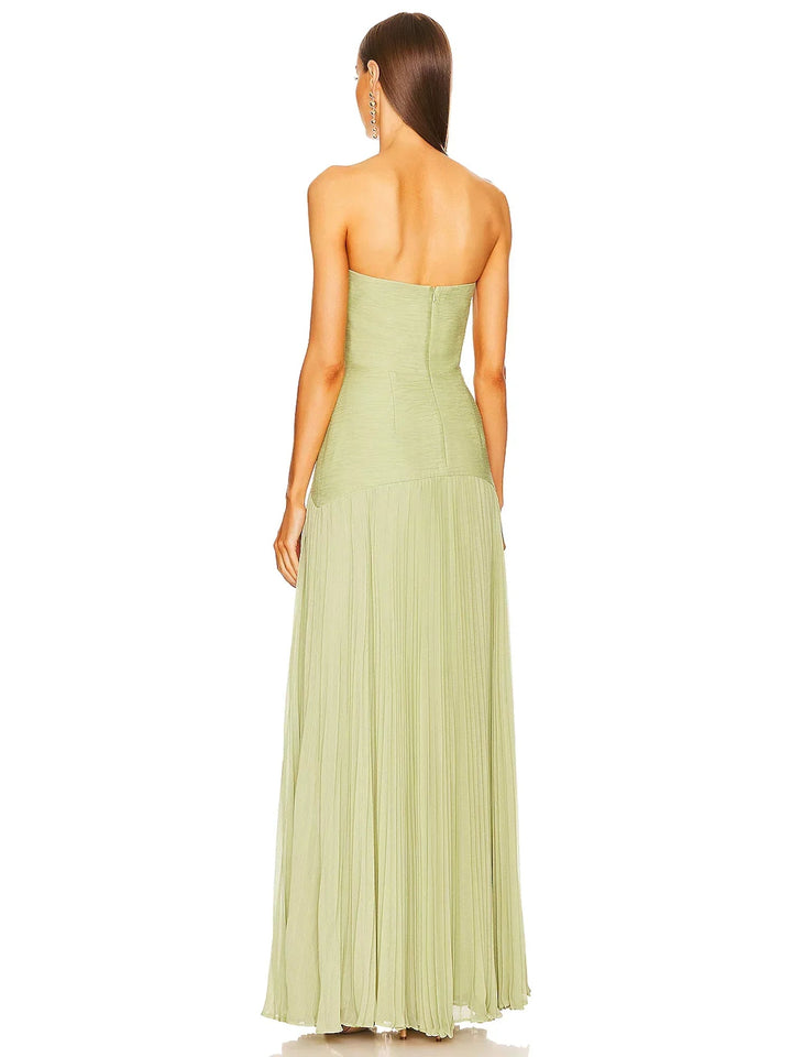 Mia | Women's Strapless Pleated Maxi Dress 2