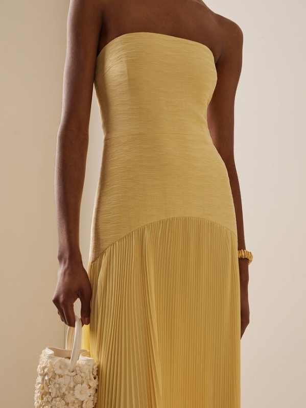 Mia | Women's Strapless Pleated Maxi Dress 3
