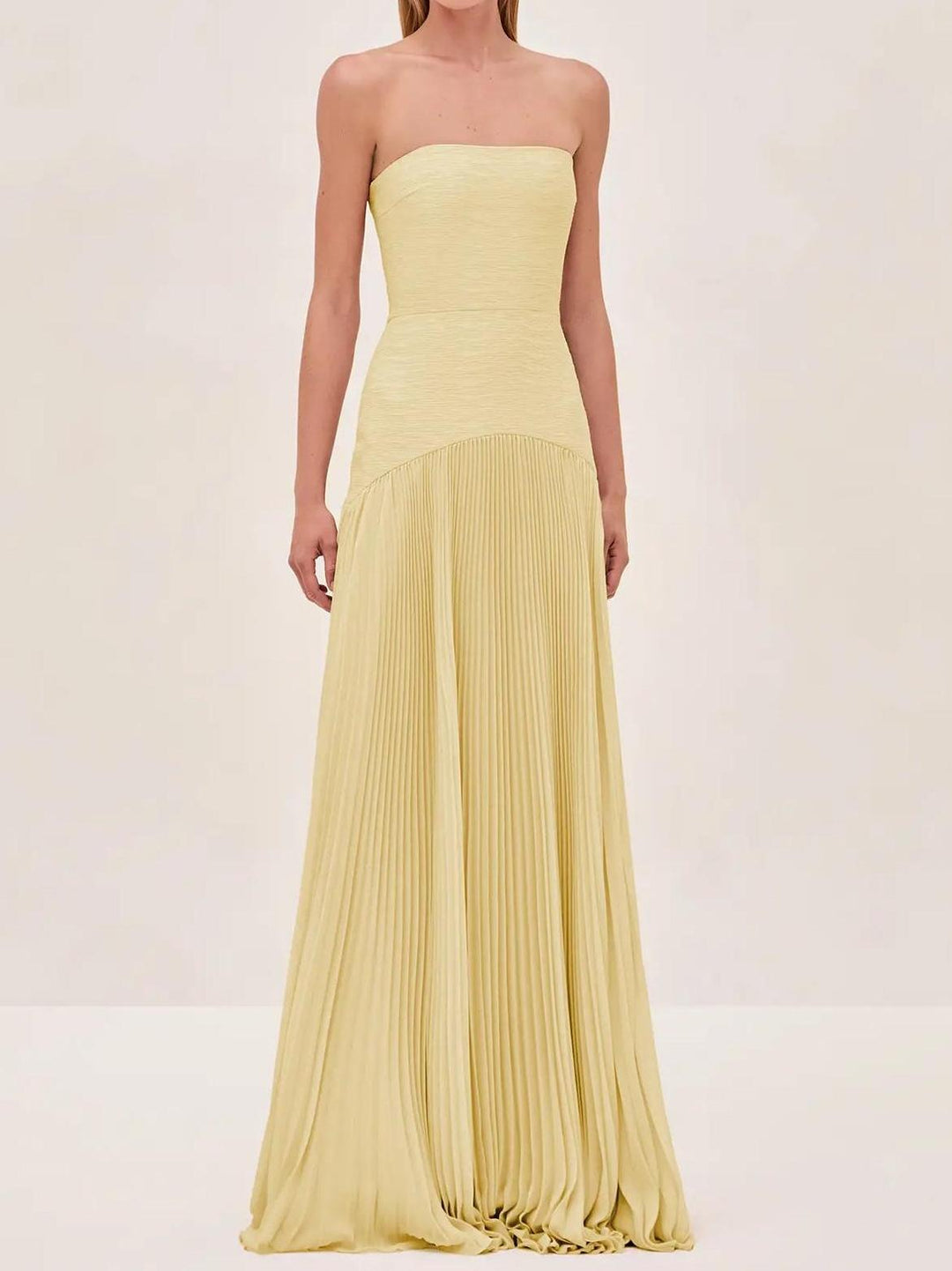 Mia | Women's Strapless Pleated Maxi Dress 6