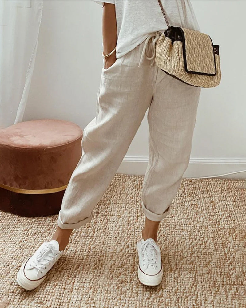 Mia | Women's Trousers Black Pants with High Waist 0