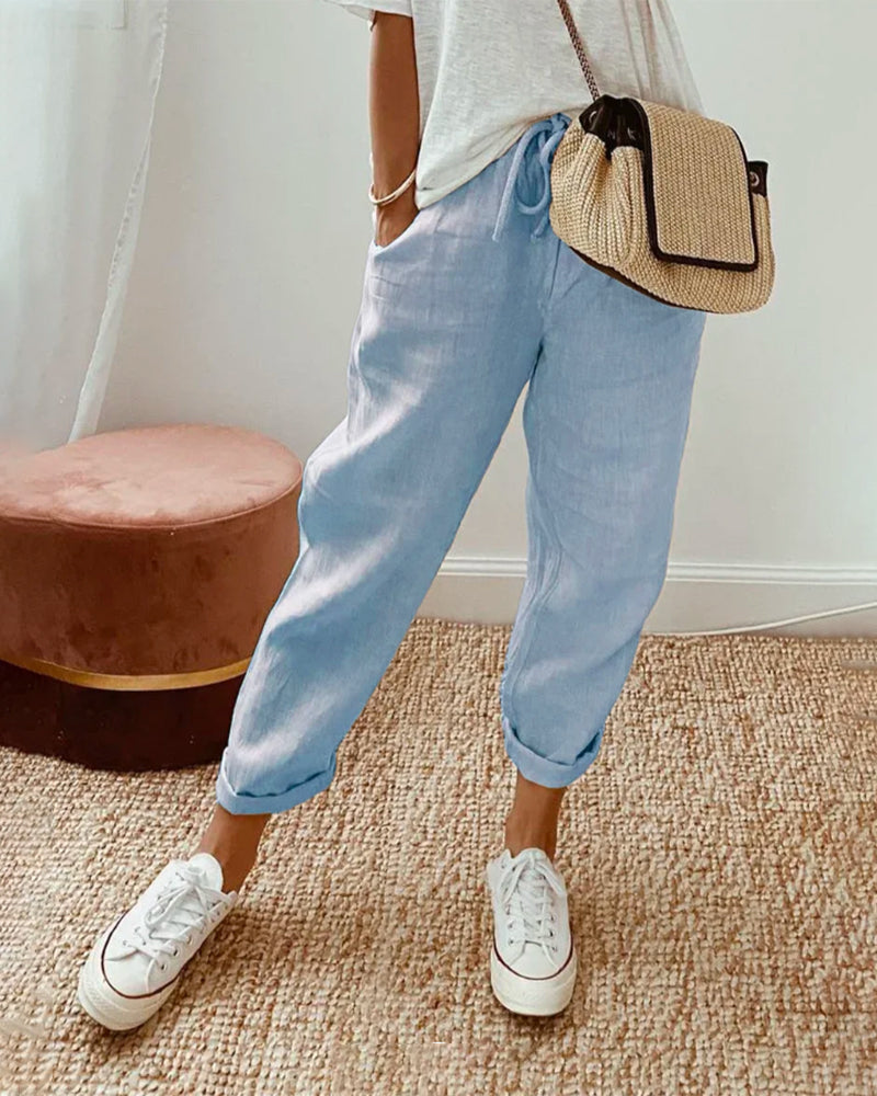 Mia | Women's Trousers Black Pants with High Waist 2