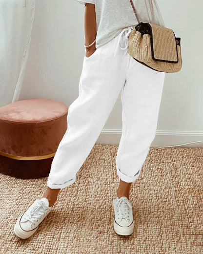 Mia | Women's Trousers Black Pants with High Waist 3
