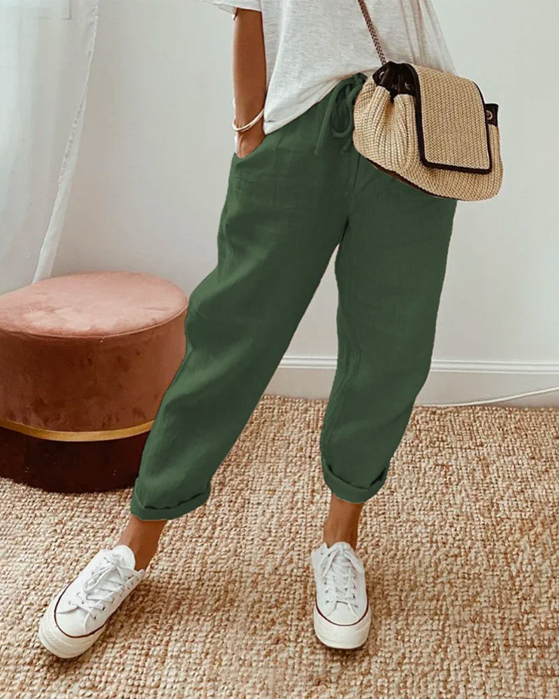 Mia | Women's Trousers Black Pants with High Waist 4