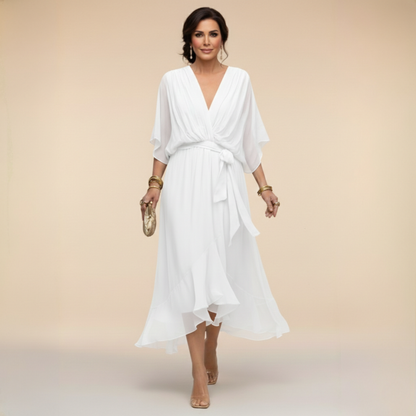 Naomi | Women's V-Neck Maxi Dress Flowing Elegant Design 6