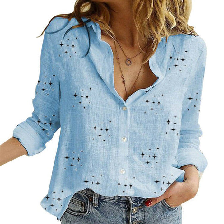 Nora | Women's Printed Blouse Button-Down Front 0