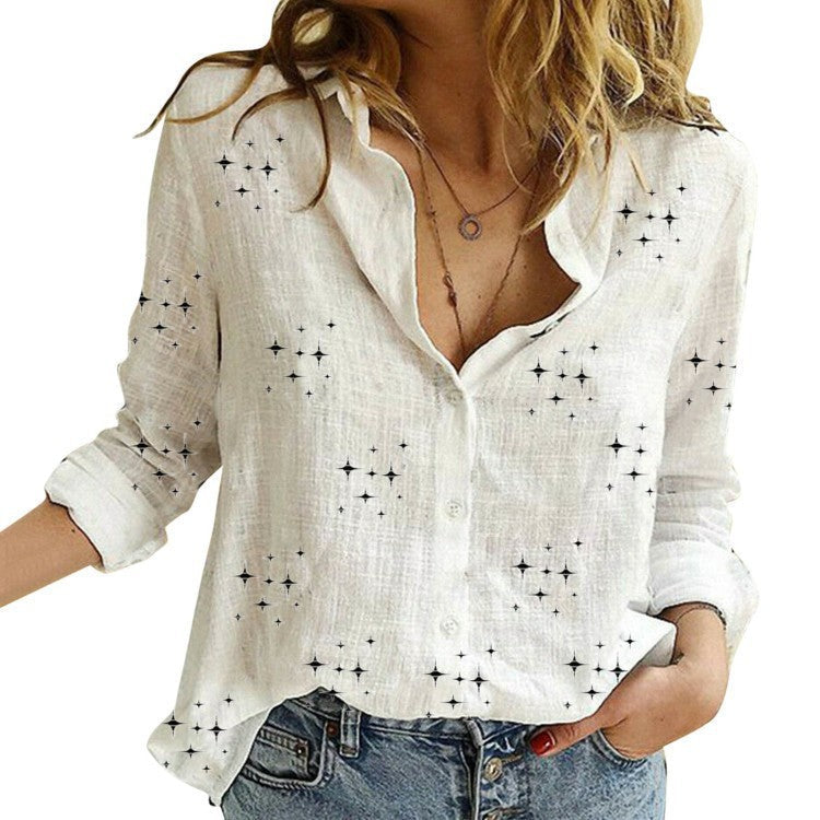 Nora | Women's Printed Blouse Button-Down Front 2