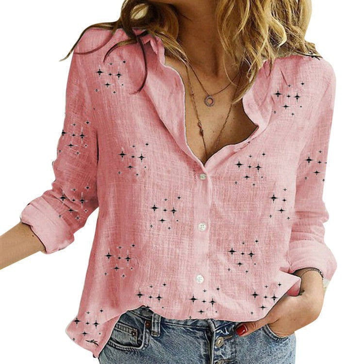 Nora | Women's Printed Blouse Button-Down Front 4