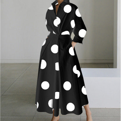 Women's Front Wrap Collared Maxi Dress