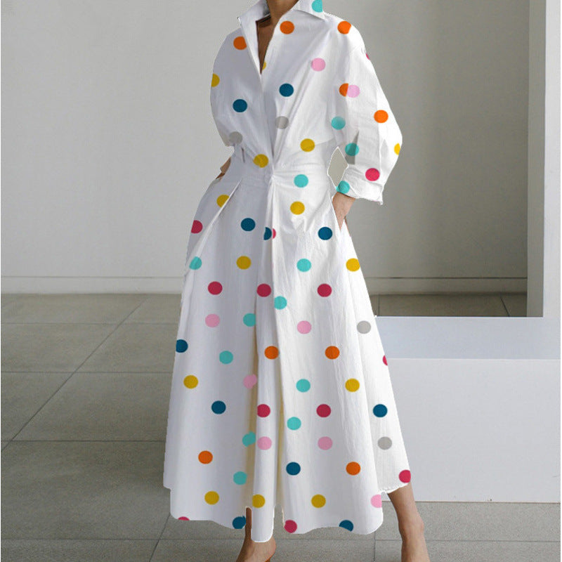 Women's Front Wrap Collared Maxi Dress