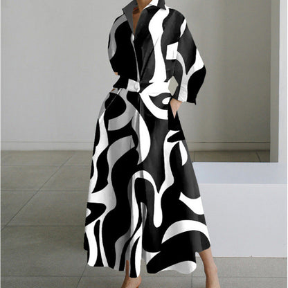 Women's Front Wrap Collared Maxi Dress