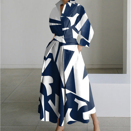 Women's Front Wrap Collared Maxi Dress