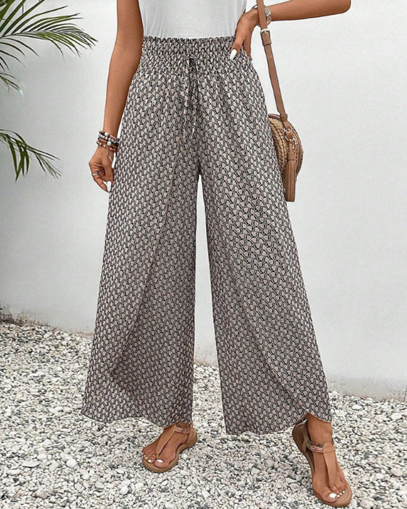 Riley | Women's Wide Leg Trousers with Geometric Print 1