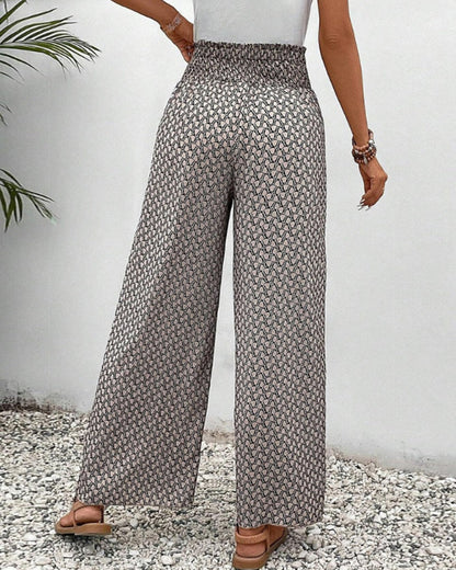 Riley | Women's Wide Leg Trousers with Geometric Print 3