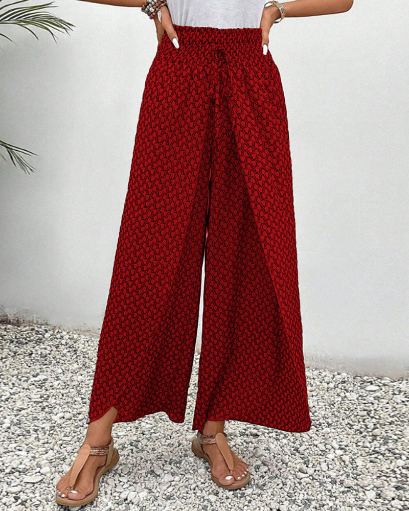 Riley | Women's Wide Leg Trousers with Geometric Print 4