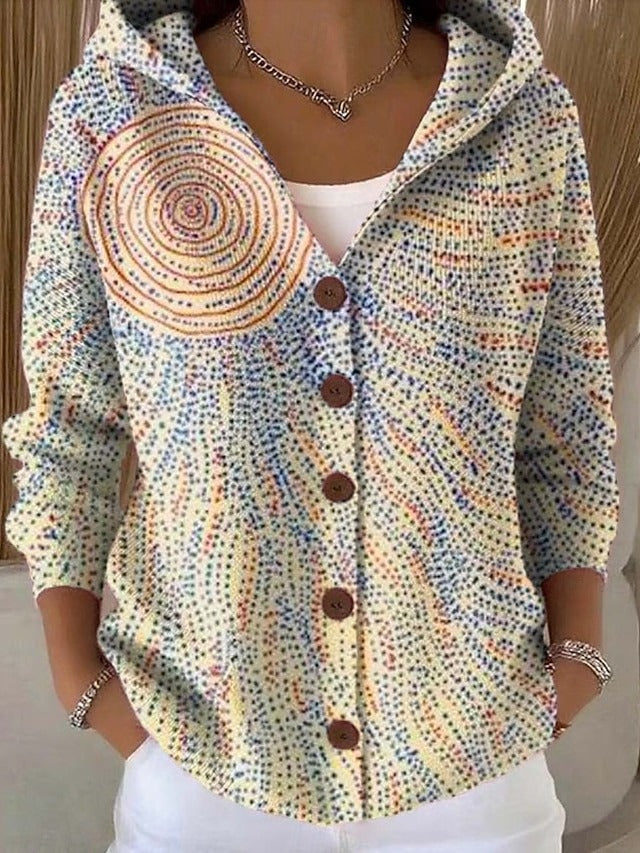 Women's Knit Button Hooded Cardigan Sweater