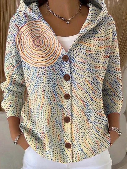 Women's Knit Button Hooded Cardigan Sweater