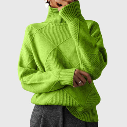 Diana | Ribbed Knit Roll Neck Sweater