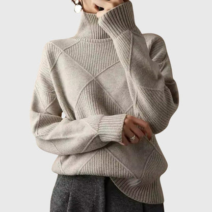 Diana | Ribbed Knit Roll Neck Sweater