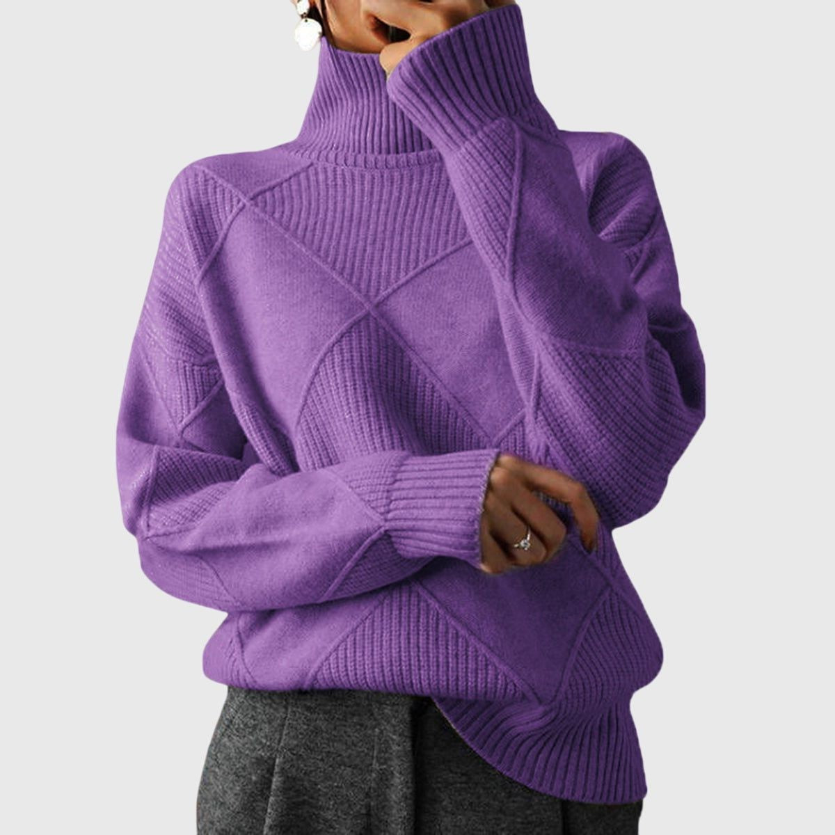 Diana | Ribbed Knit Turtleneck Sweater