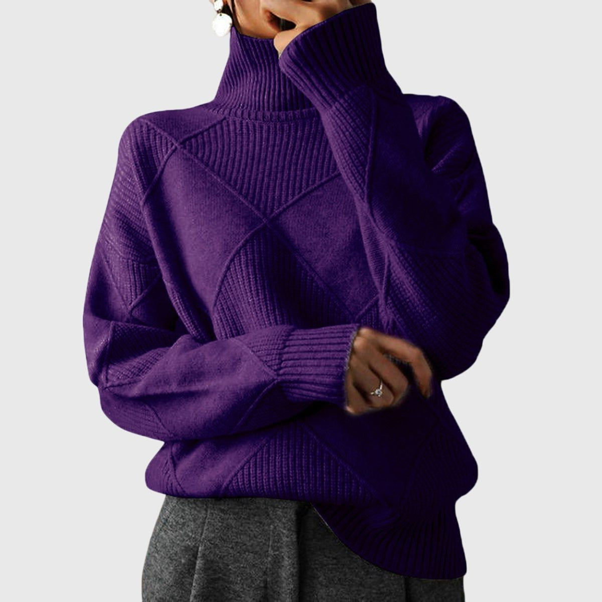 Diana | Ribbed Knit Turtleneck Sweater