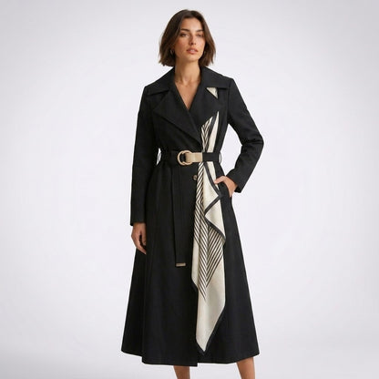 Gwen | Long Trench with Decorative Scarf