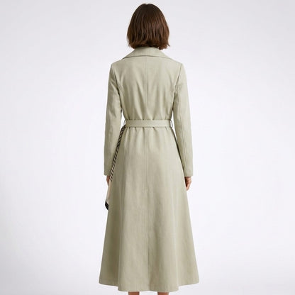 Gwen | Long Trench with Decorative Scarf