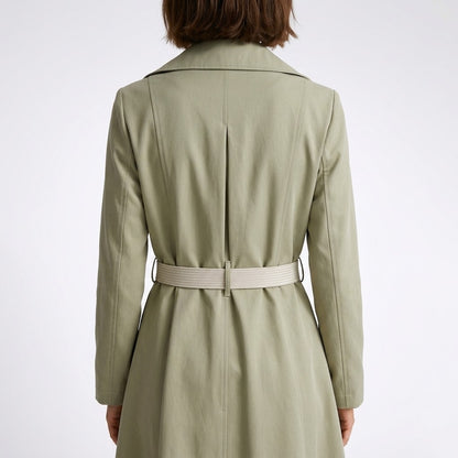 Gwen | Long Trench with Decorative Scarf