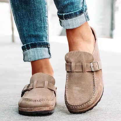 Isla | Suede Slip-On Loafers with Buckle