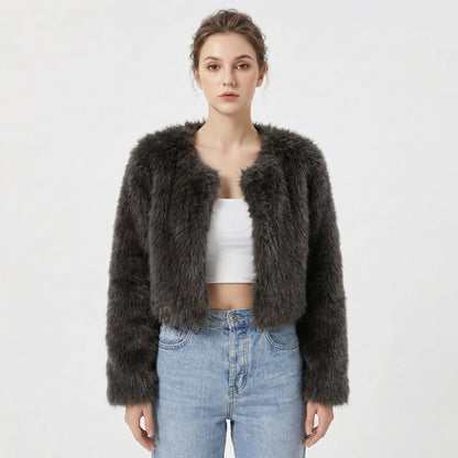 Mila | Luxe Cropped Faux Fur Jacket
