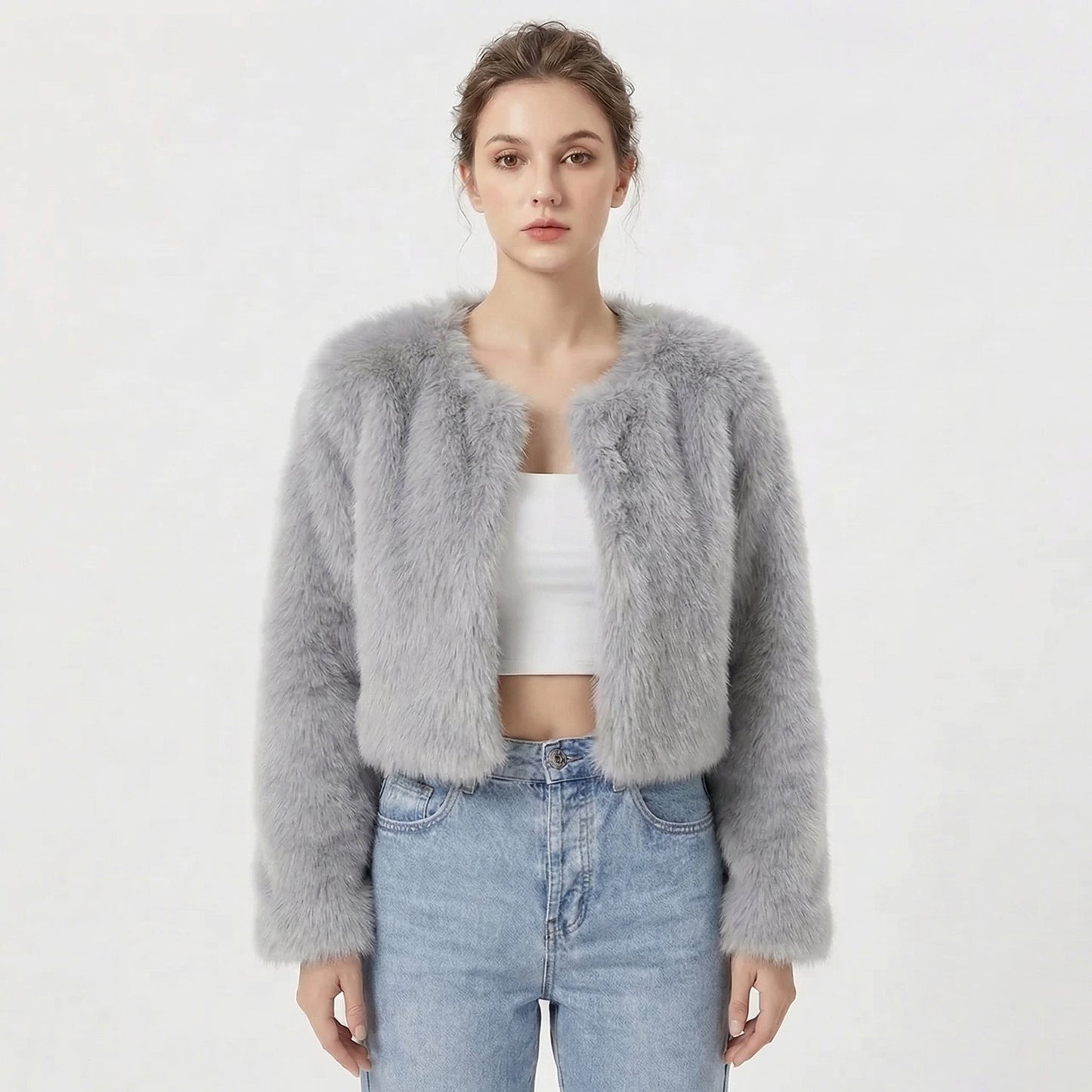 Mila | Luxe Cropped Faux Fur Jacket