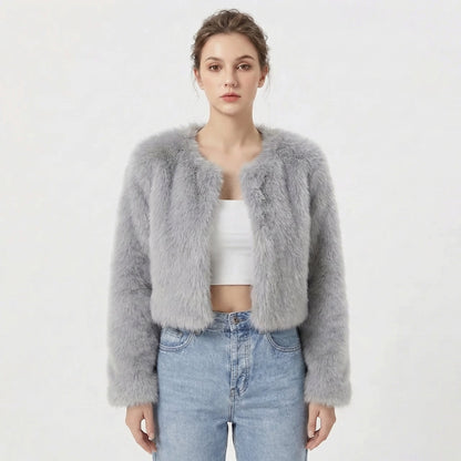 Mila | Luxe Cropped Faux Fur Jacket