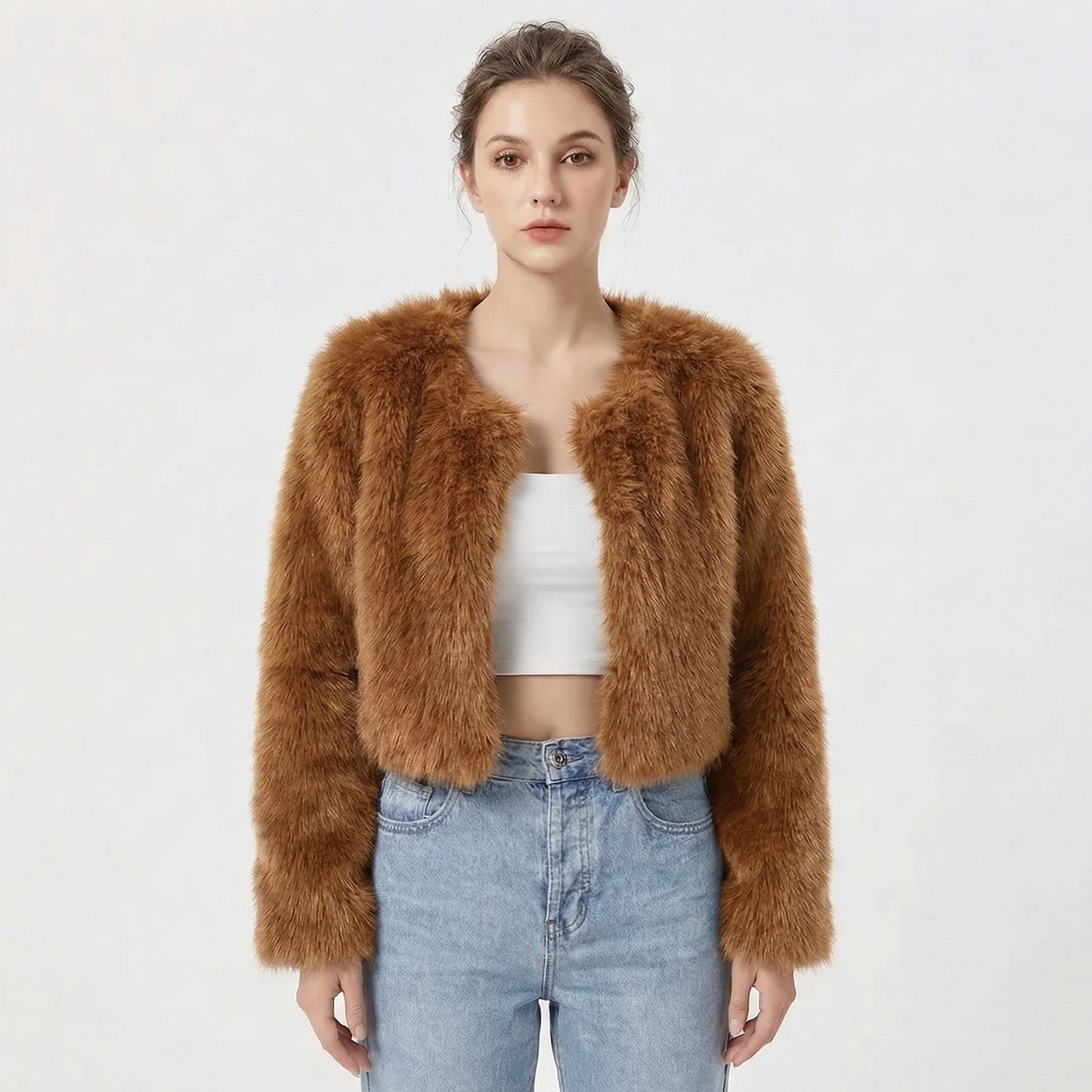 Mila | Luxe Cropped Faux Fur Jacket