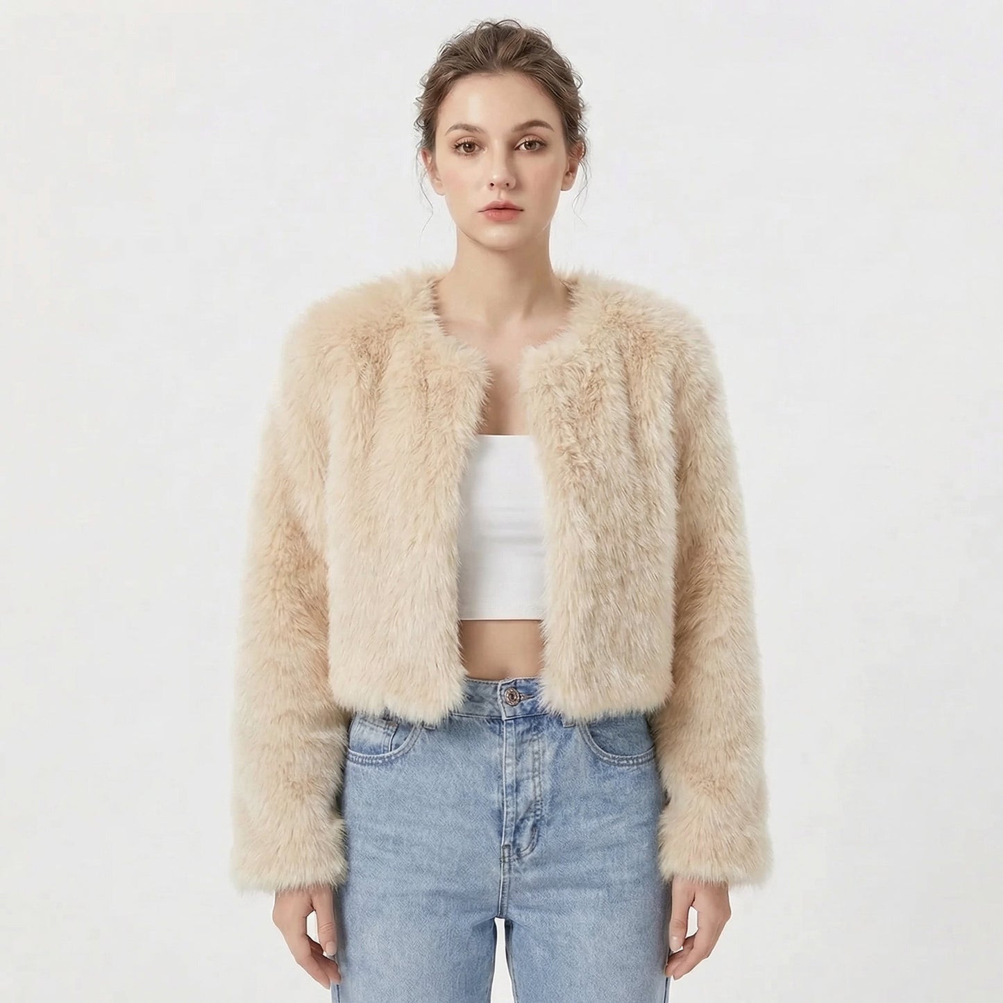 Mila | Luxe Cropped Faux Fur Jacket