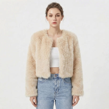 Mila | Luxe Cropped Faux Fur Jacket