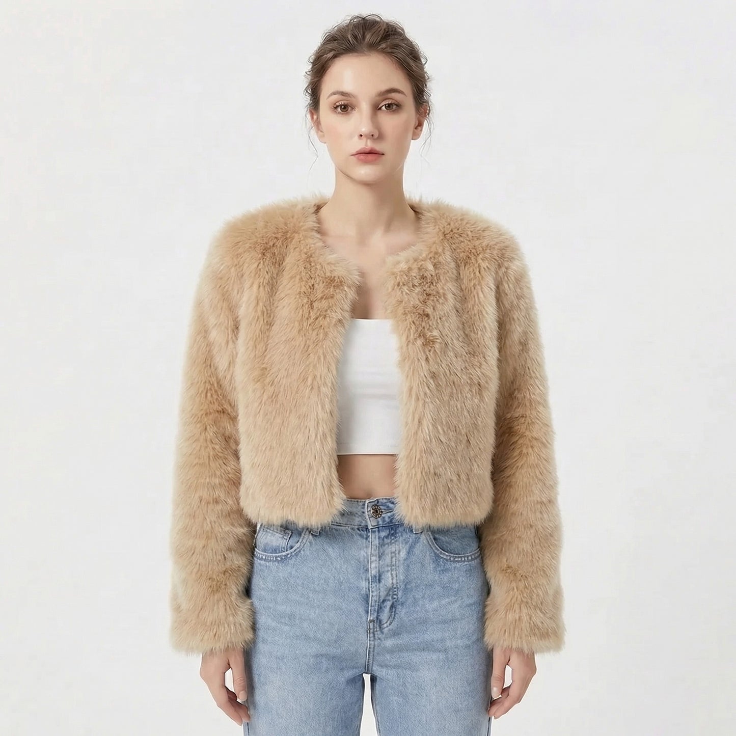 Mila | Luxe Cropped Faux Fur Jacket