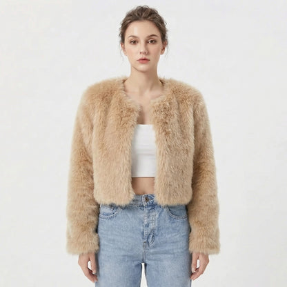 Mila | Luxe Cropped Faux Fur Jacket