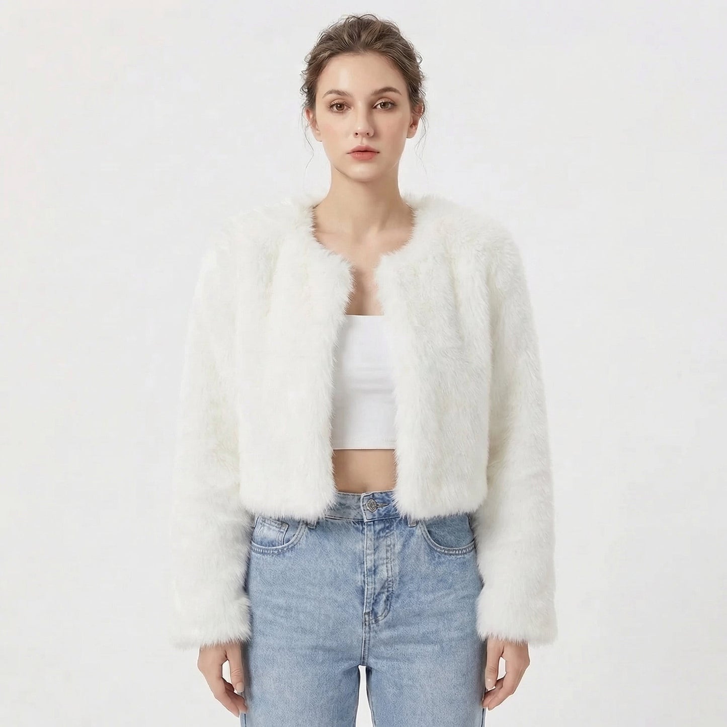 Mila | Luxe Cropped Faux Fur Jacket