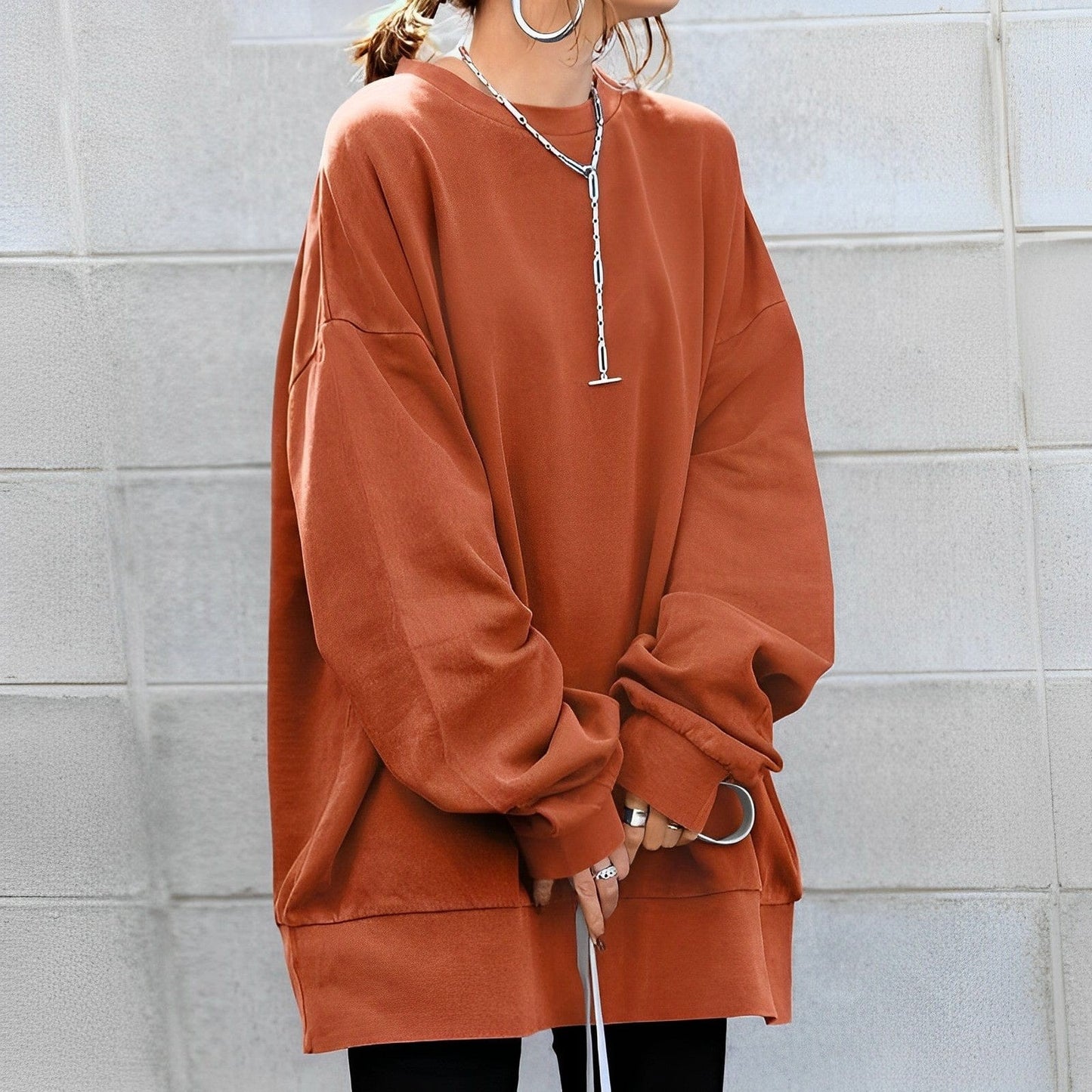 Mila | Oversized Cotton-Blend Sweatshirt