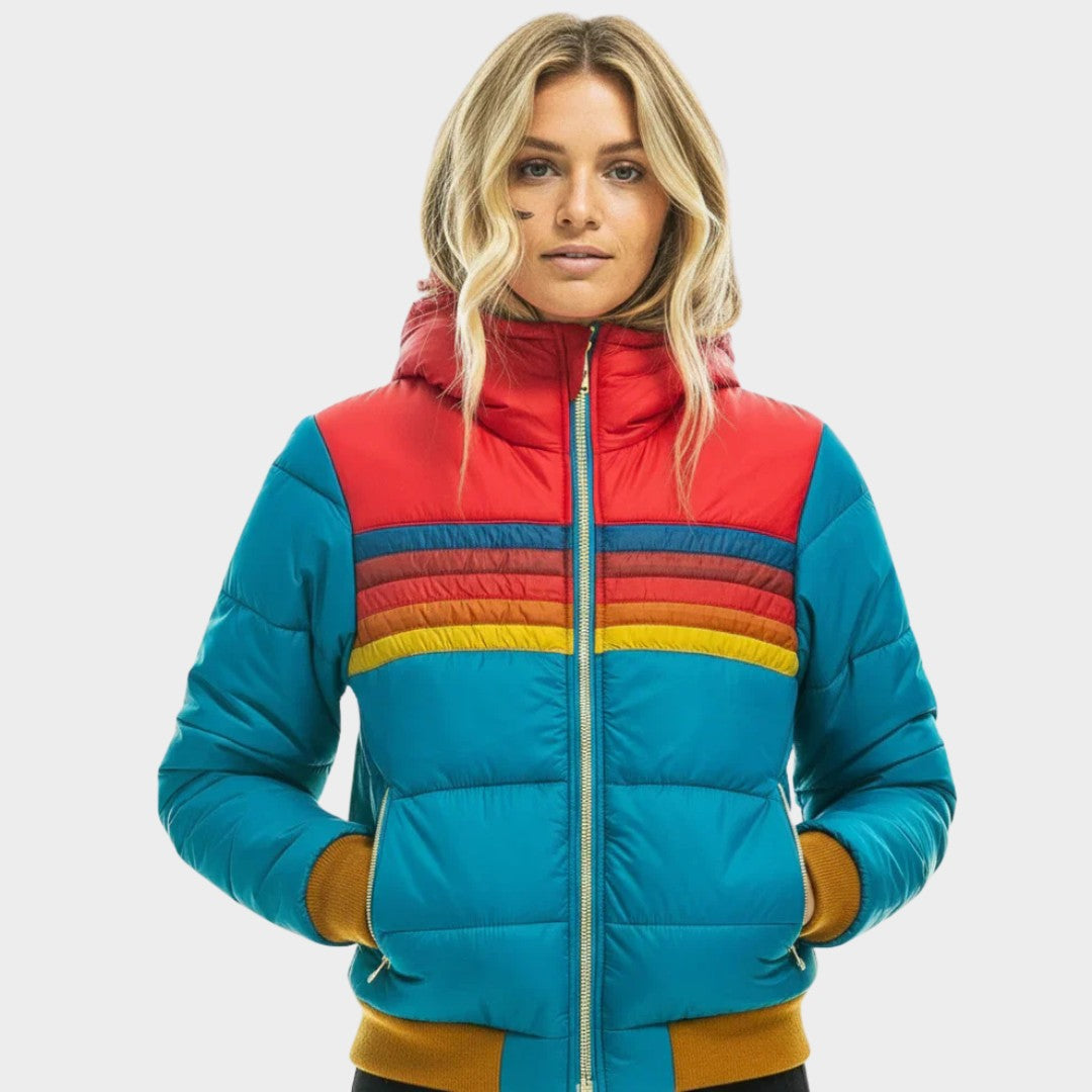Mila | Retro Striped Hooded Puffer Jacket