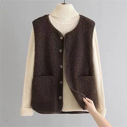 Norah | Ribbed Knit Button-Up Vest