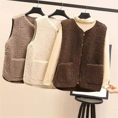 Norah | Ribbed Knit Button-Up Vest
