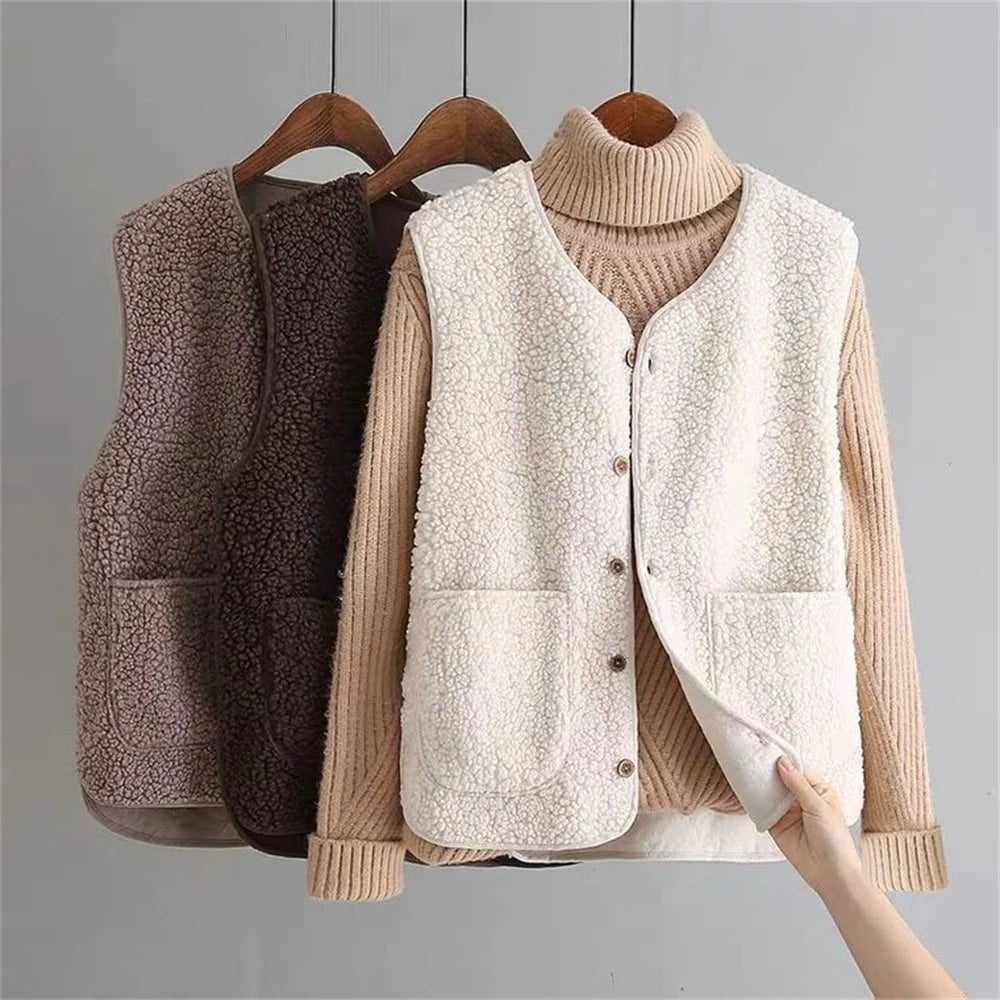 Norah | Ribbed Knit Button-Up Vest