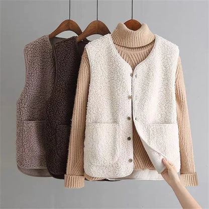 Norah | Ribbed Knit Button-Up Vest