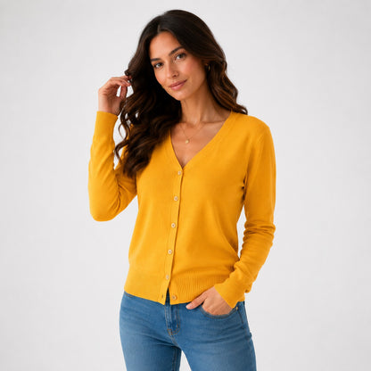 Opal | V-Neck Cardigan with Button Closure