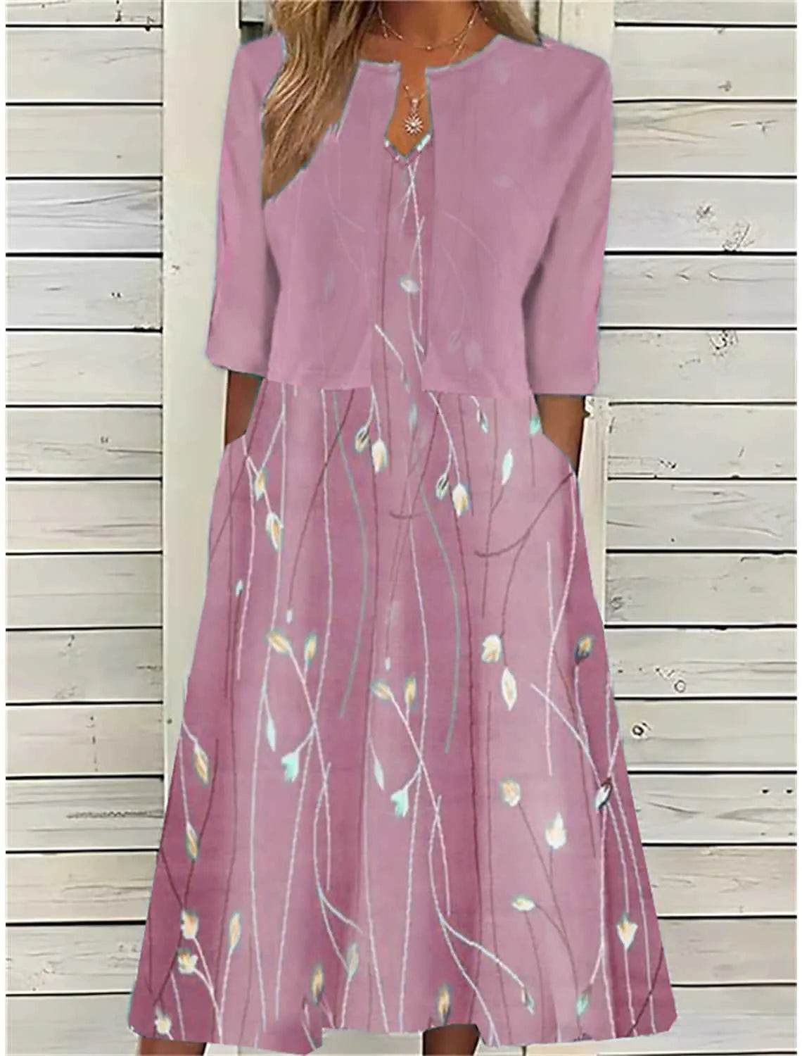 Sera | Floral Midi Dress with Pockets