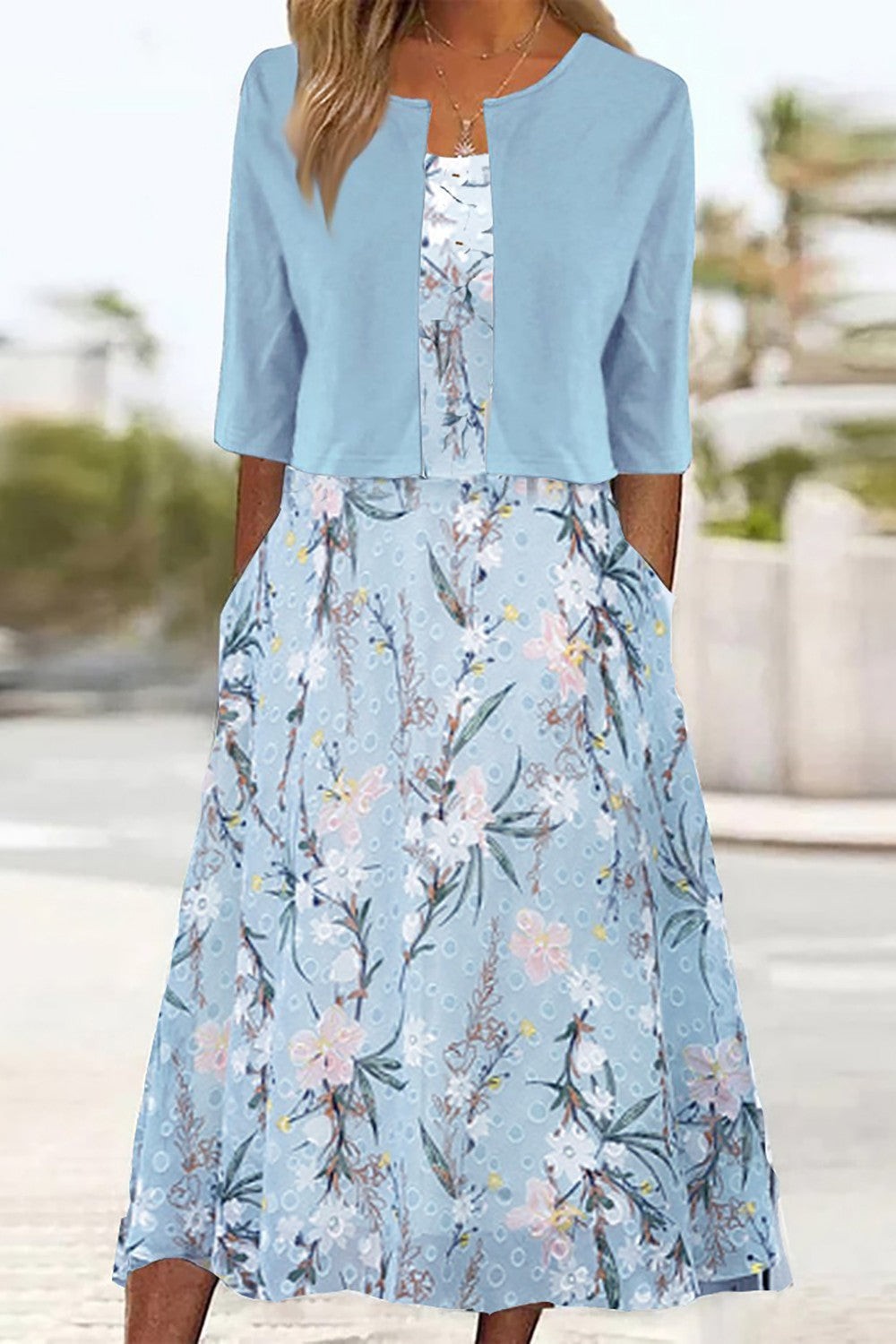 Sera | Floral Midi Dress with Pockets