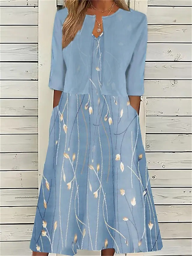 Sera | Floral Midi Dress with Pockets