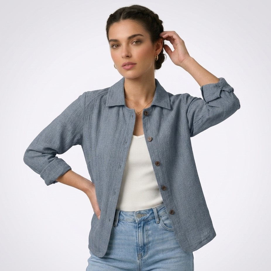 Uma | Lightweight Shirt Jacket with Collar