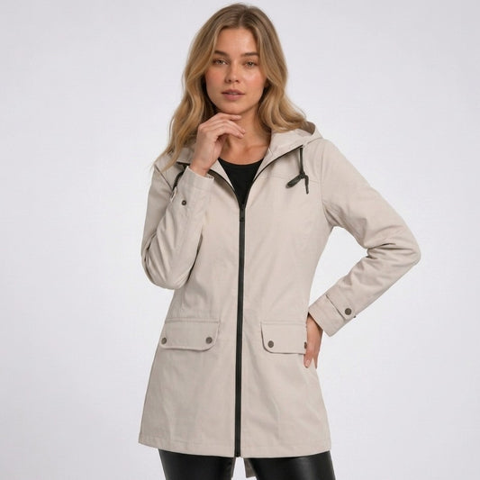 Vail | Long Hooded Raincoat with Pockets